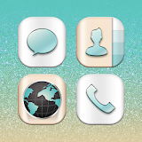 Aqua-Gold Atom Iconpack icon
