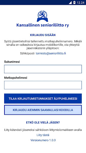 Android application Senioriliitto screenshort
