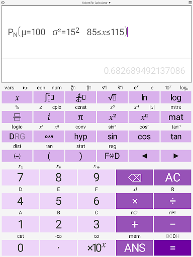 Screenshot of Scientific Calculator Pro