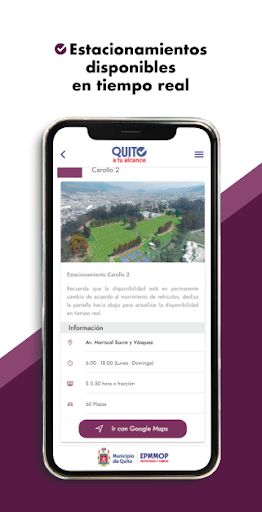 Android application Quito a tu alcance screenshort