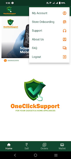 OneClickSupport Screen 3