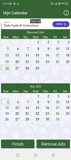 Hijri calendar (Islamic Date) Screen 3
