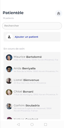 Visitadom Praticien Screen 2
