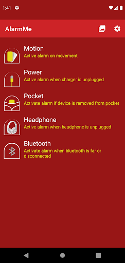 Android application AlarmMe screenshort