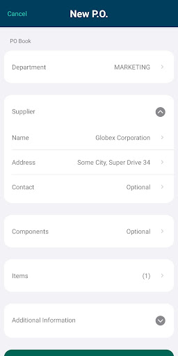 Digital Purchase Order Screen 3