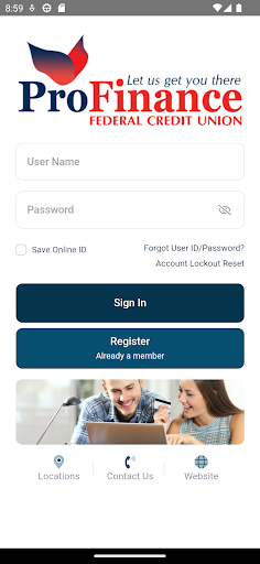 ProFinance FCU Mobile Banking Screen 2