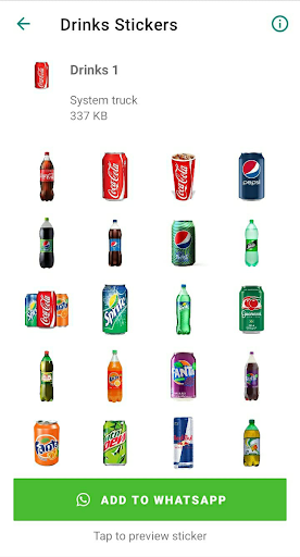 Android application Drinks Stickers for WhatsApp screenshort