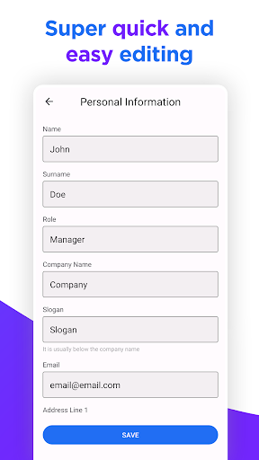 Screenshot of Business Card Maker
