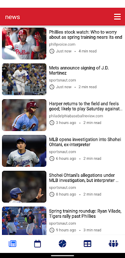 Android application Philadelphia Baseball screenshort