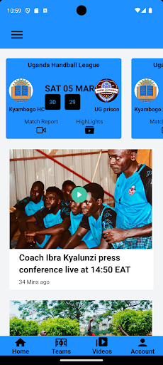 Android application Kyambogo Handball Club screenshort