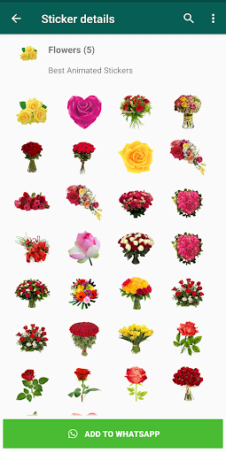 Android application Flowers Stickers for WhatsApp screenshort