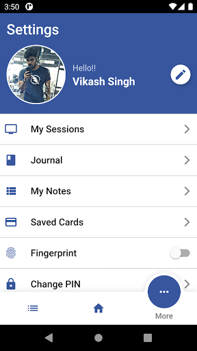 Android application Serene Patient App screenshort