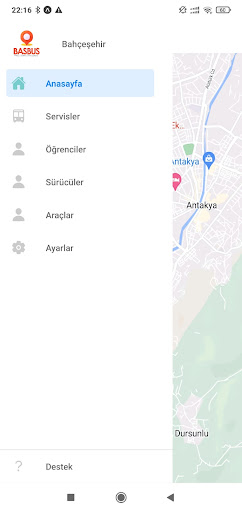 Android application Basbus Yönetici screenshort