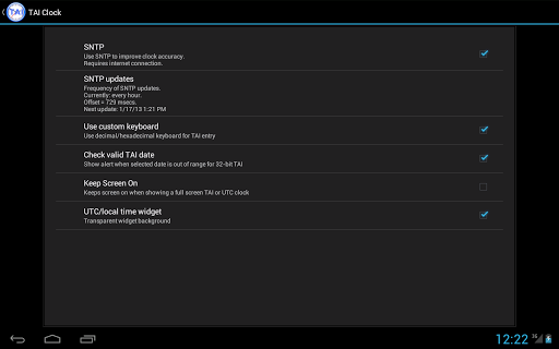 TAI Clock and Converter Screen 2