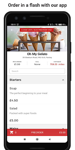 Android application Oh My Gelato screenshort