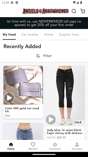 Android application Angels and Arrowheads boutique screenshort