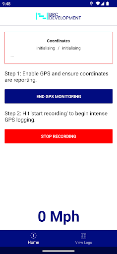 Speed Tracker and Logger Screen 3