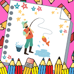 Cover Image of ダウンロード Offline Fishing Coloring Book  APK