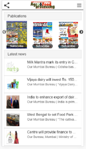 Android application Agro & Food Processing screenshort