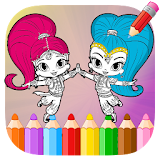 coloring book for shine shimmer icon