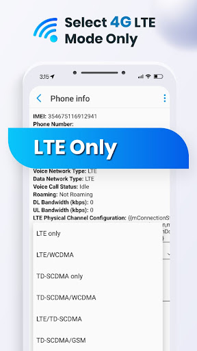 4G LTE Mode only Screen 2