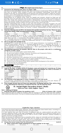 HSC English TestPaper Exam2024 Screen 3