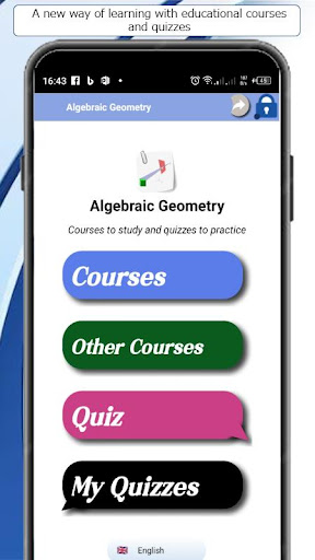 Android application Algebraic Geometry Course screenshort