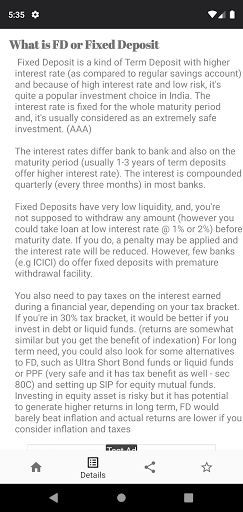 FD Calculator : Fixed Deposit Screen 3