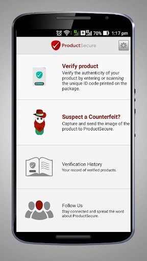Android application ProductSecure - Product Secure screenshort