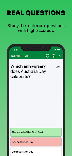 Screenshot of Australian Citizenship Test