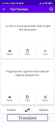 Catalan To Maltese Translator Screen 2