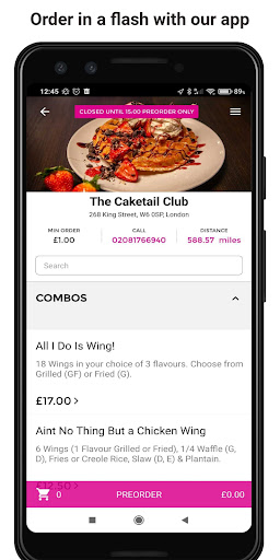 Android application The Caketail Club screenshort