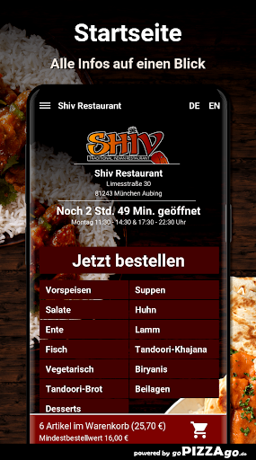 Shiv Restaurant München Aubing Screen 2