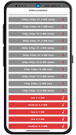 Android application Fibi Tubes, Video Downloader screenshort