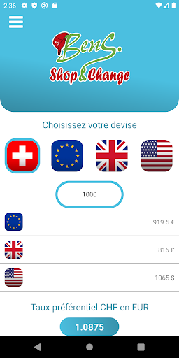 Android application Ben S. Shop & Change screenshort