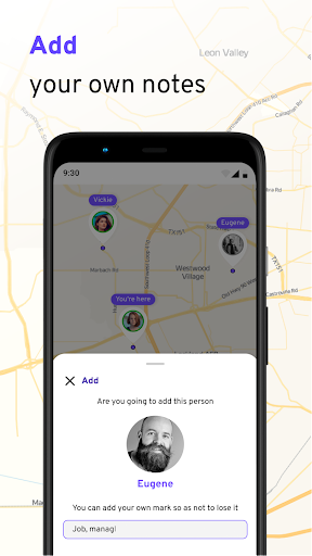 On Map:Locate your friends GPS Screen 3