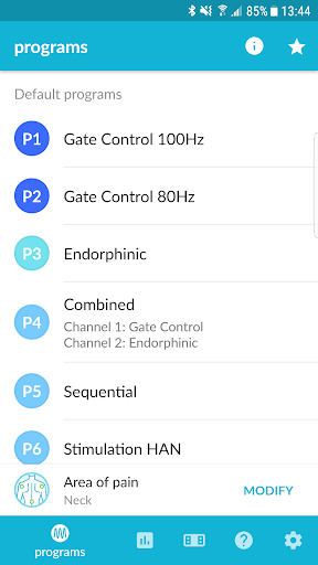 Android application actiTENS screenshort