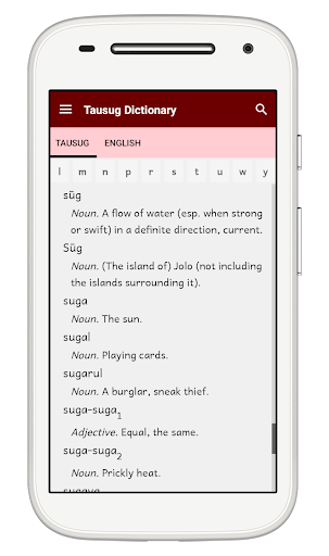 Tausug Dictionary Screen 3