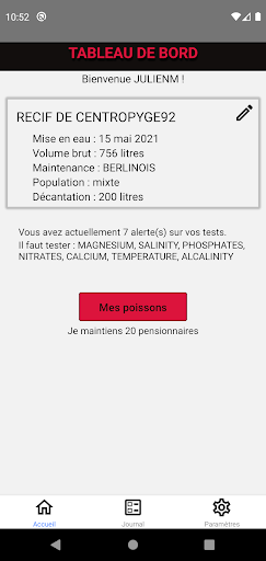 Android application Log4Reef screenshort