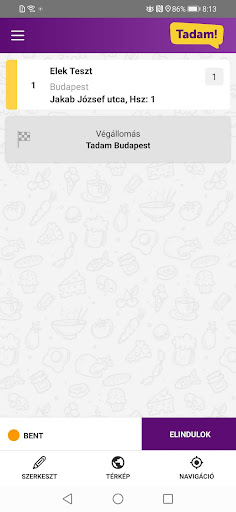 Android application Tadam Futár screenshort