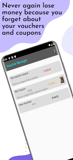 Android application Voucher and Coupon Manager screenshort