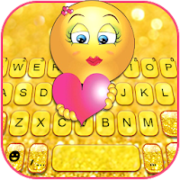 Тема для клавиатуры Glitter Emoji Love