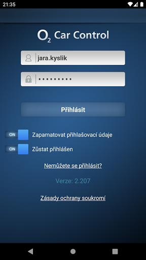 O2 Car Control Screen 2