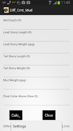 Cement Mud Differential Calc