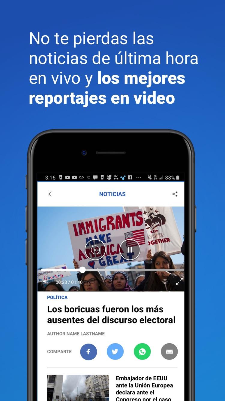 Android application Univision Noticias screenshort