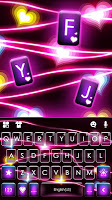 screenshot of Neon Flash Hearts Keyboard Bac