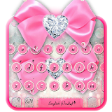 Pink Silver Luxury Bow Keyboard icon