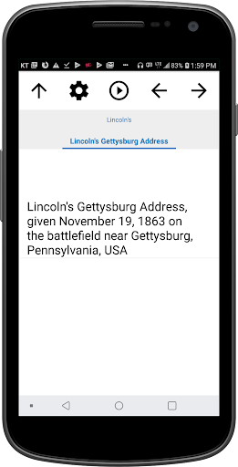 Android application Book, Lincoln's Gettysburg Add screenshort