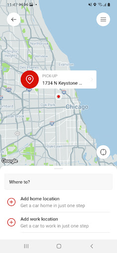 Chicago Taxi App Screen 2