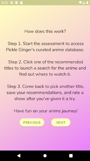 Pickle Ginger Anime Adviser Screen 2